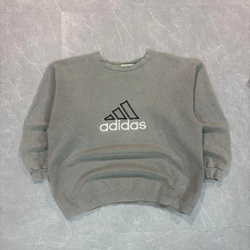 1990's Grey adidas embroidered crewneck